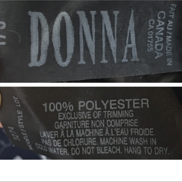 2/$25- Navy Polyester Double V-Neck with Small Flowers - Picture 3 of 4